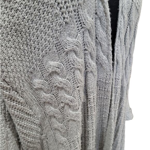 Sam Edelman Sarita Gray Mixed Knit Long Cardigan Sweater Women’s Small Oversized - Picture 5 of 10